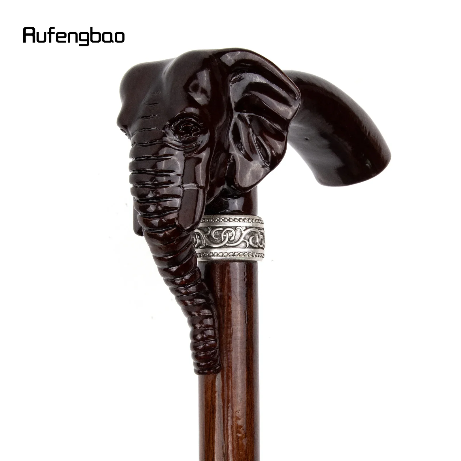 Elephant Wooden Single Joint Fashion Walking Stick Decorative Cospaly Party Walking Cane Halloween Mace Wand Crosier 92cm