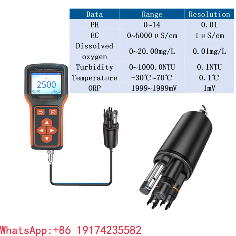 6 In 1 Water Tester Portable DO Meter PH EC ORP Analyzer Turbidity Temperature Meter Water Analyzer Multi-Parameter