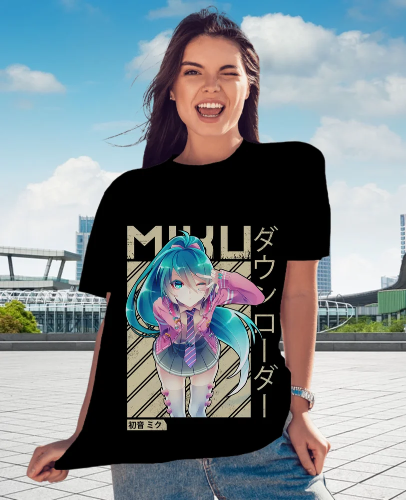 Miku T-Shirt Anime Girl Kawaii Project Diva Vocaloid Shirt All Size