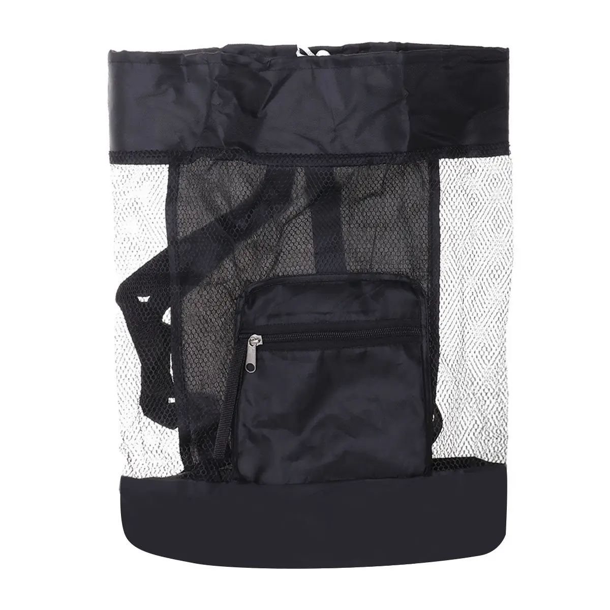 

Kids Black Beach Mesh Tote Bag Foldable Storage Sand Collection Shell Organizer Children Storage Bag Sandproof Mesh Backpack