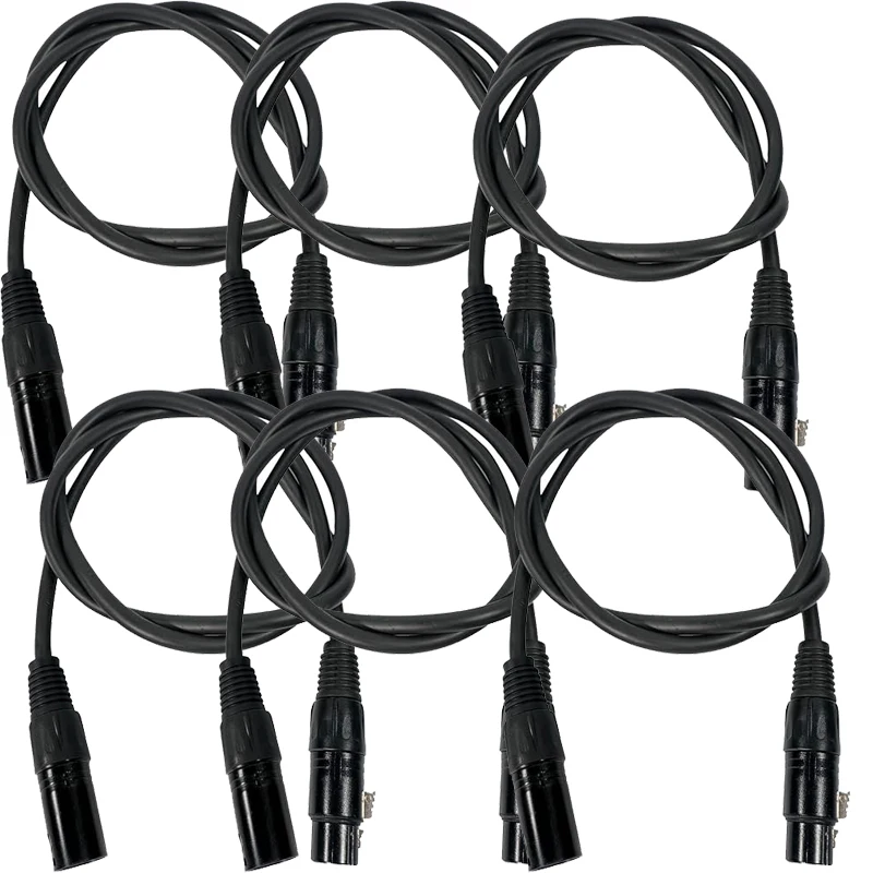 

2 Meter 3Pin XLR Cable Microphone Lead Male to Female Extension Line Audio Adapter DMX Signal Cables Signal Wires