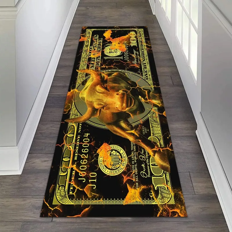 الفاخرة الدولار بيل عداء البساط مهيب النسر الذهب اللون عملة لهجة السجاد المدخل ديكور المضادة للانزلاق امتصاص الماء حصيرة #2