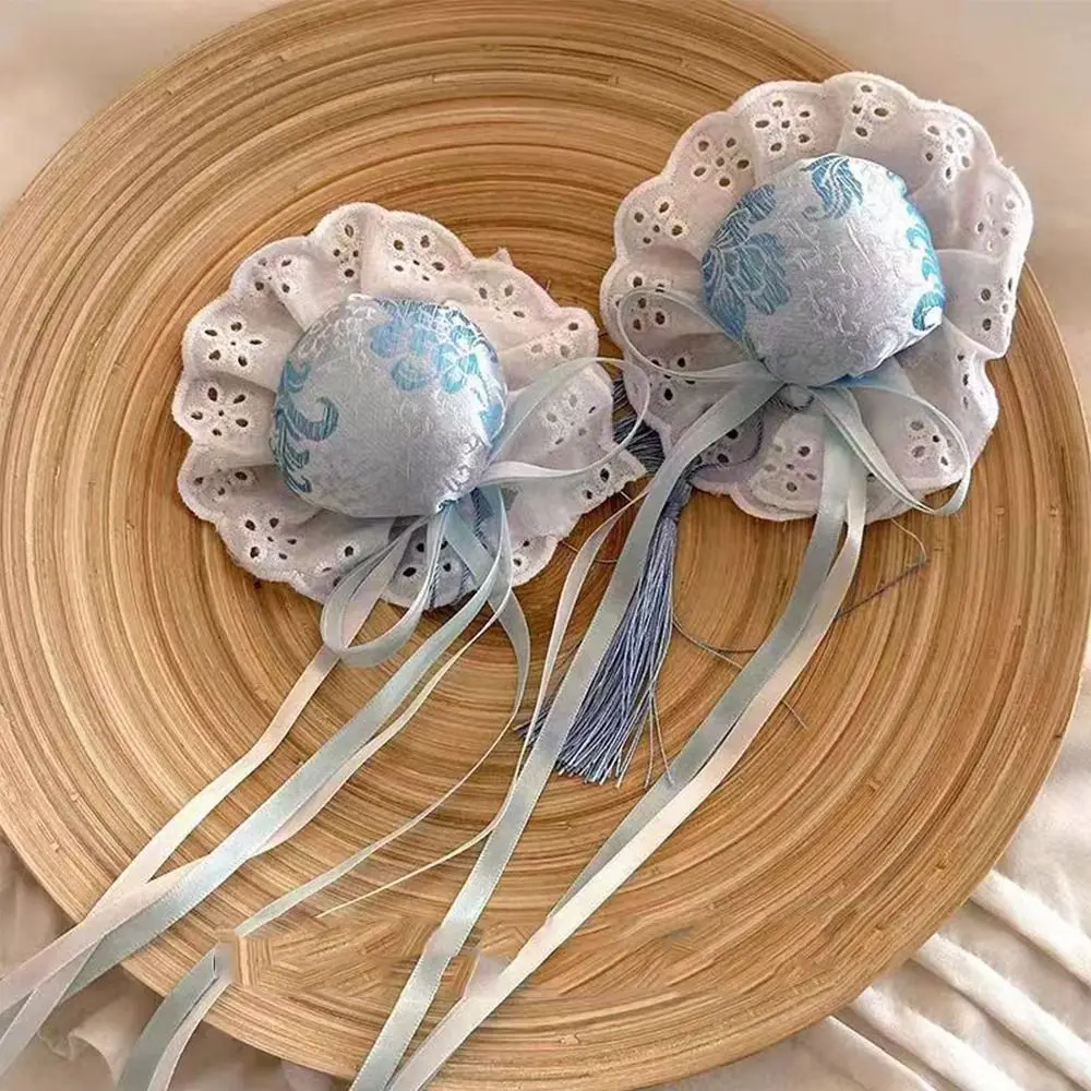 

Кружевной бант Chun-Li, заколка для волос, тканевый головной убор Cheongsam, заколка для волос в китайском стиле, заколки с рюшами, заколка для волос с бантом и кисточкой, вечерние