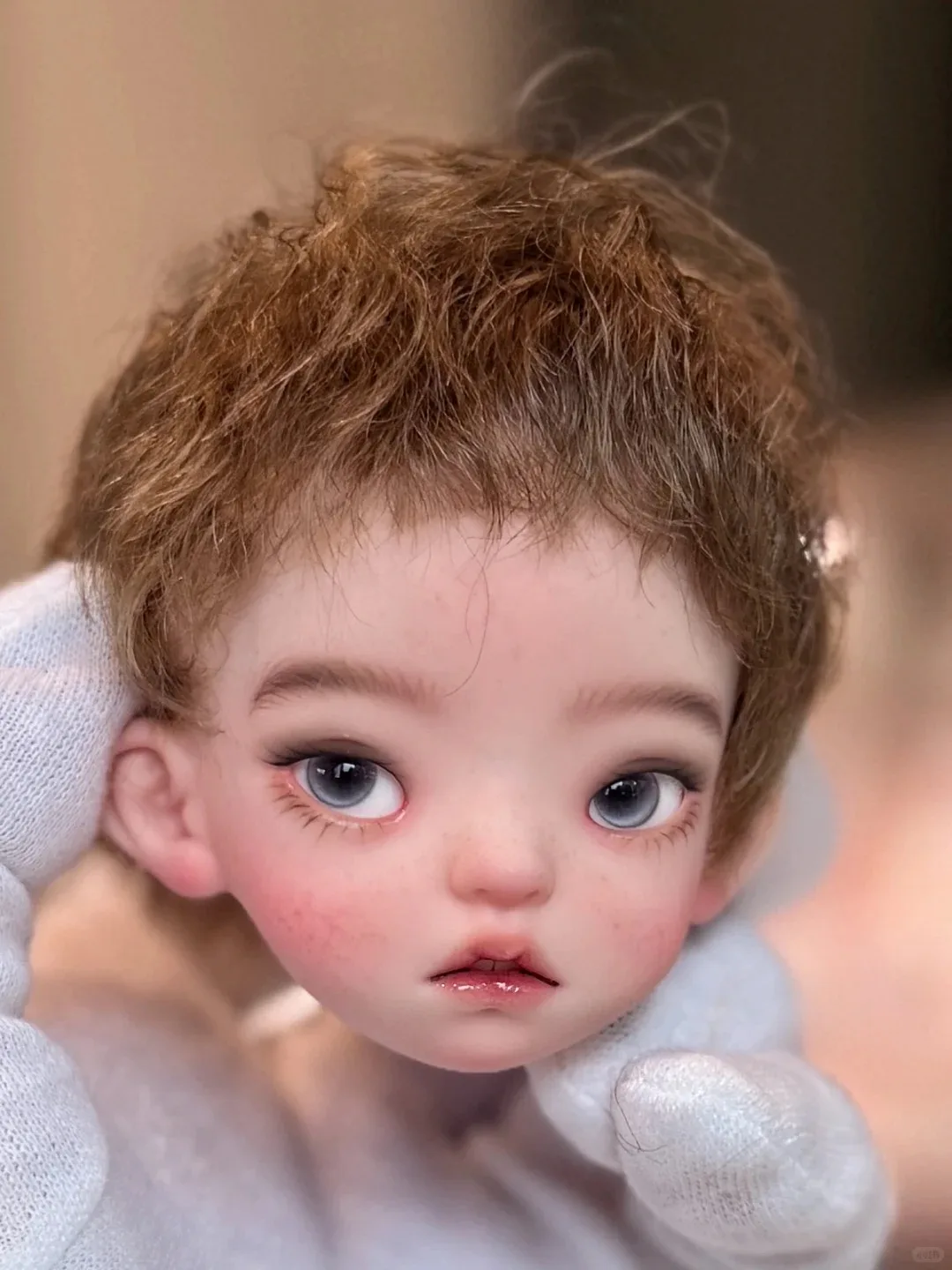 Nova boneca sd bjd 1/6 bailu menina cabeça âmbar bonito linda menina maquiagem brinquedo de resina de alta qualidade presente apenas uma cabeça