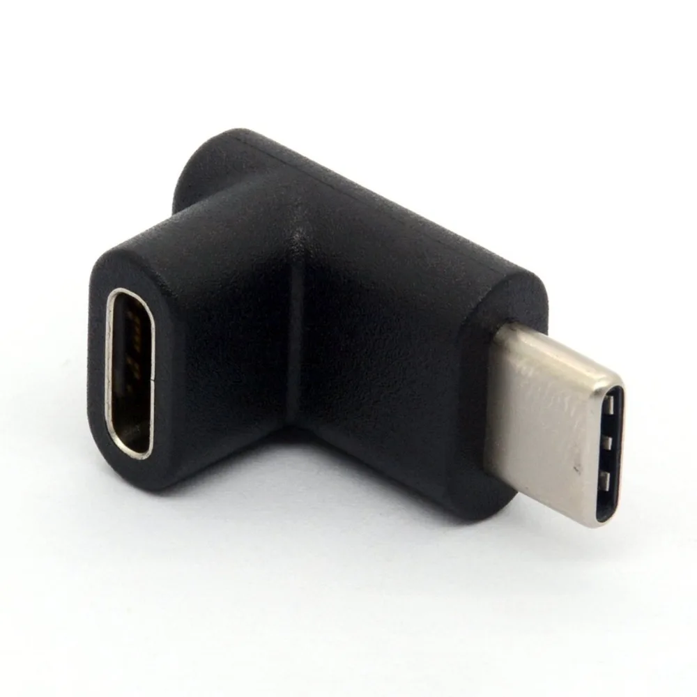 90 Degree Type C Adapter, USB C Male to Female Adapter Upward and Downward Angled USB-C Adaptor USB 3.1 Type-C Connector