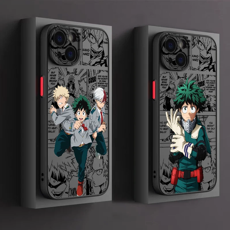 My Hero Academia Midoriya Izuku Phone Case For Apple iPhone 15 14 13 12 11 XS Mini Pro Max 8 XR X Matte Frosted Translucent