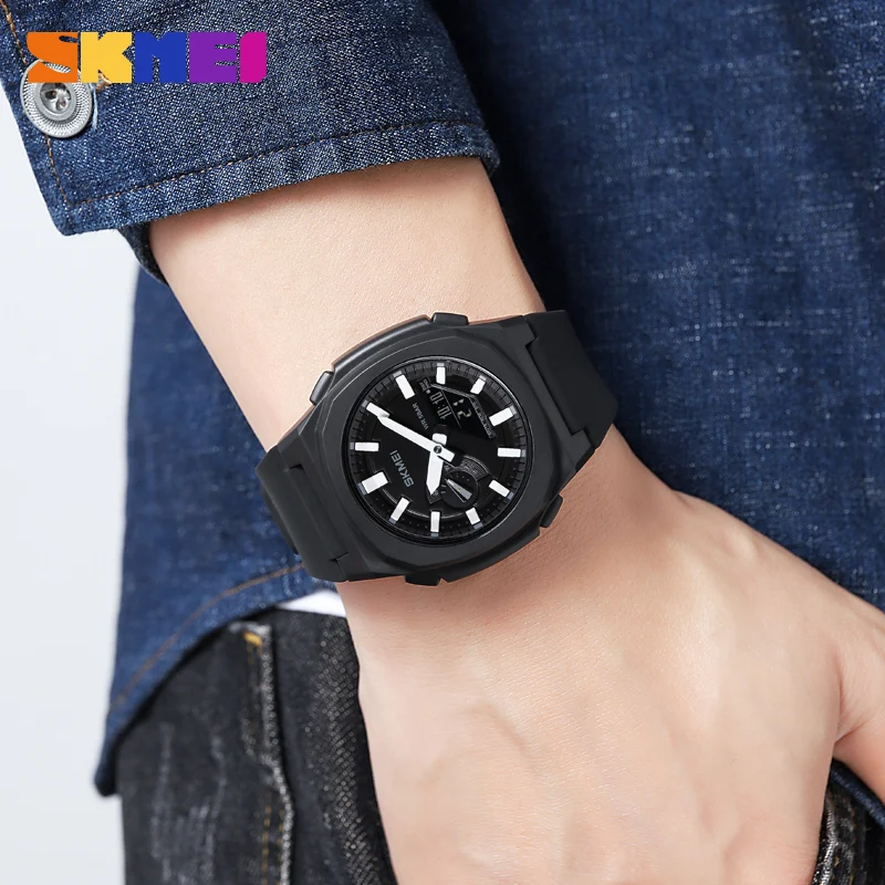 Skmei-relógio esportivo militar masculino, digital, à prova d'água, com cronógrafo, com exibição de data, quartzo, moda, 2091