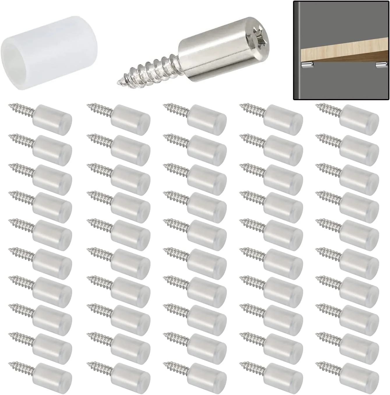 GOSUNDA 60pcs of cross tapping screws with rubber sleeve laminated board,Self tapping screw with rubber sleeve