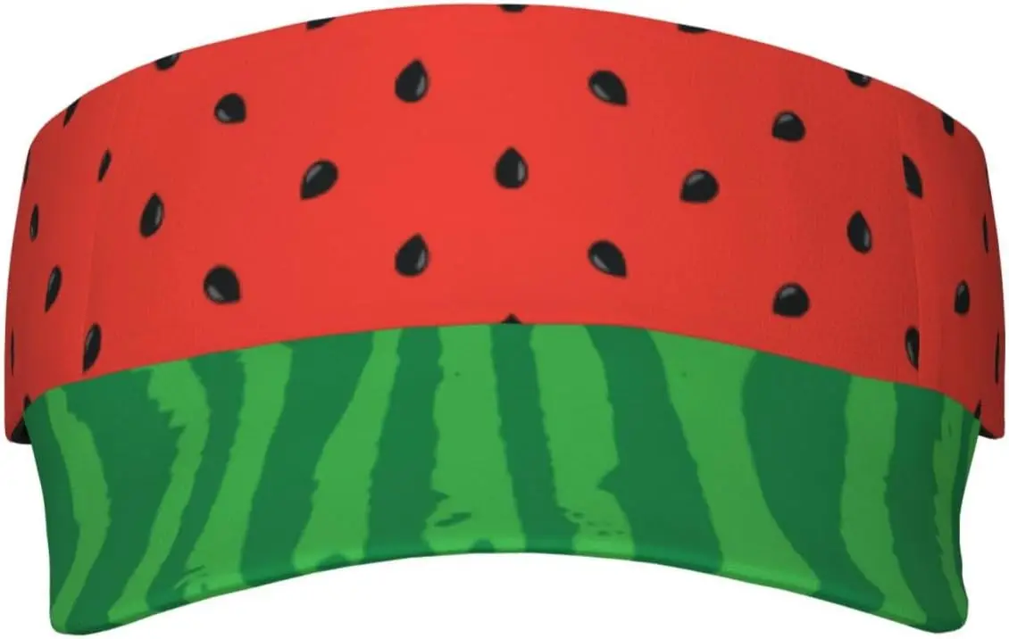 Funny Watermelon Print Visor Cap Sun Hat for Women Men Teens for Sport Beach Tennis Golf Running Hiking Adjustable Cap