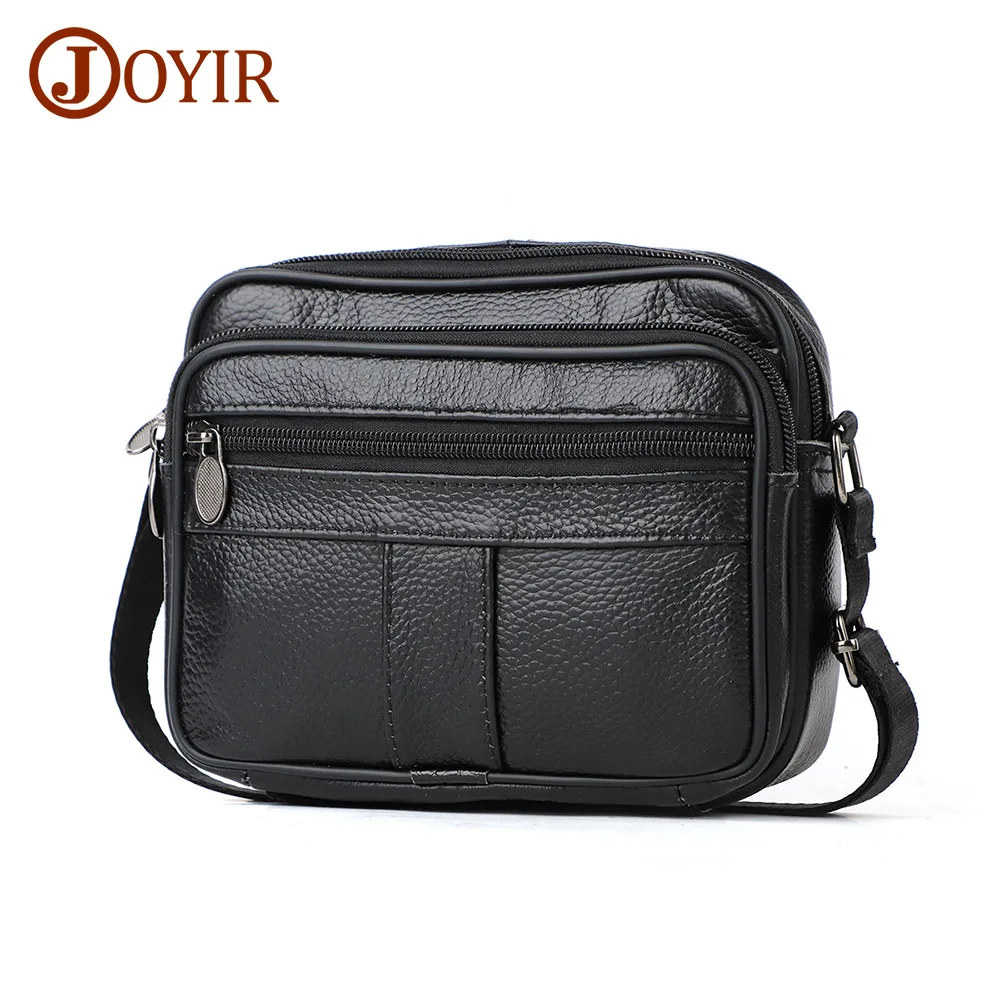 JOYIR Genuine Leather Men Crossbody Bags Trendy Casual Shoulder Bag for Male Multifunction Messenger Sling Bags Satchel Bag