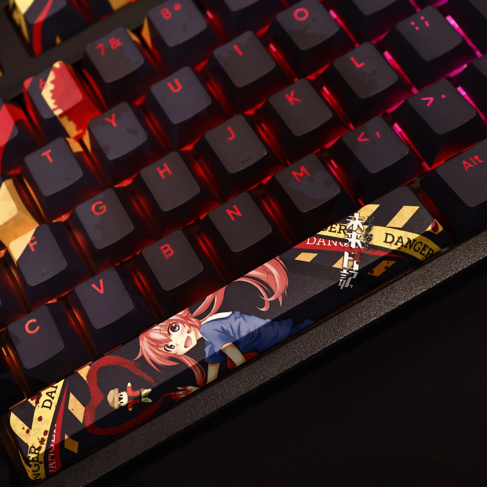 108Keys/Set Future Diary Gasai Yuno PBT Keycaps Anime Games Beauty Girl Key caps Cherry Height for DIY MX Mechanical Keyboards