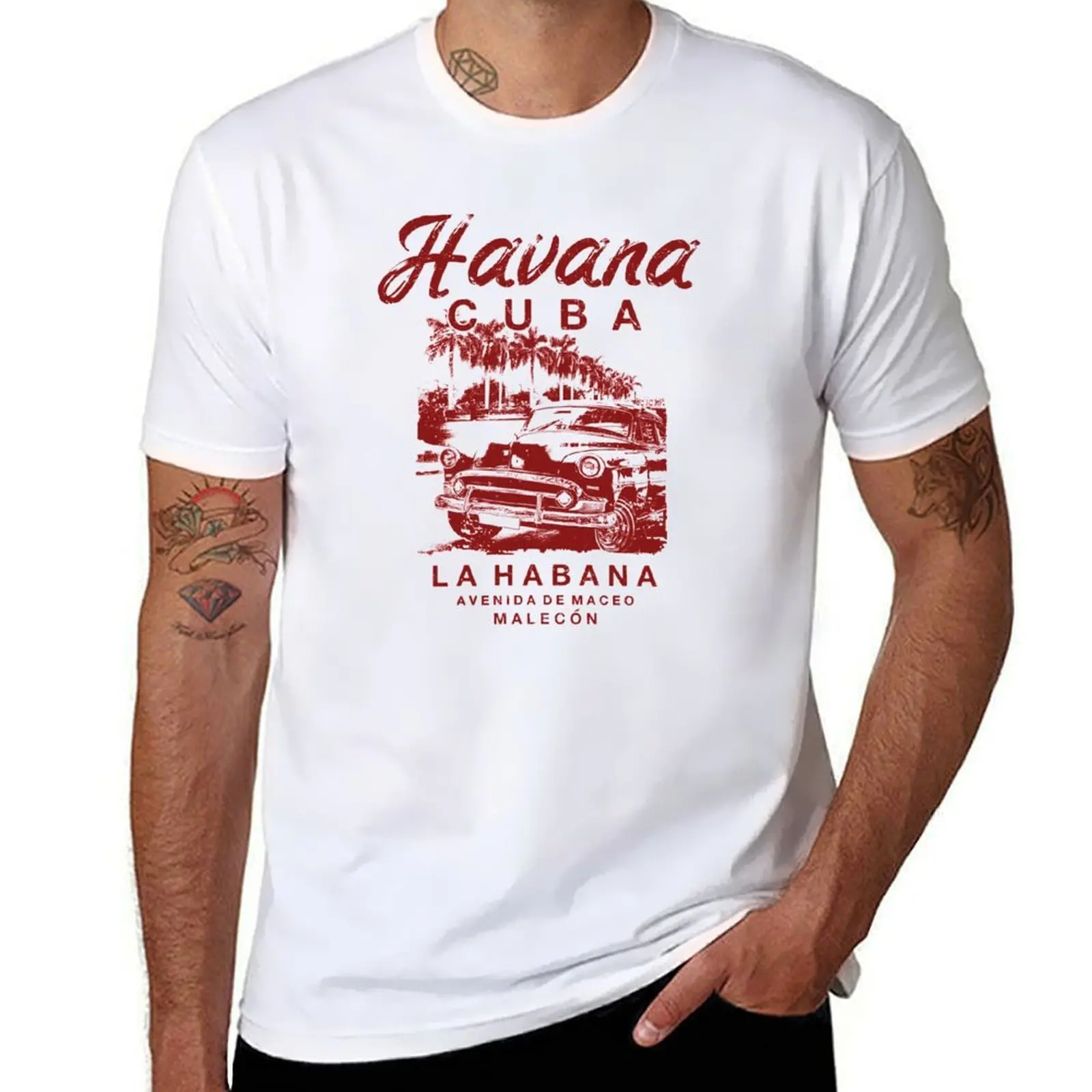 

Cuba Havana Cuban La Habana Vintage Car T-Shirt anime tshirt man tshirt T-Shirt