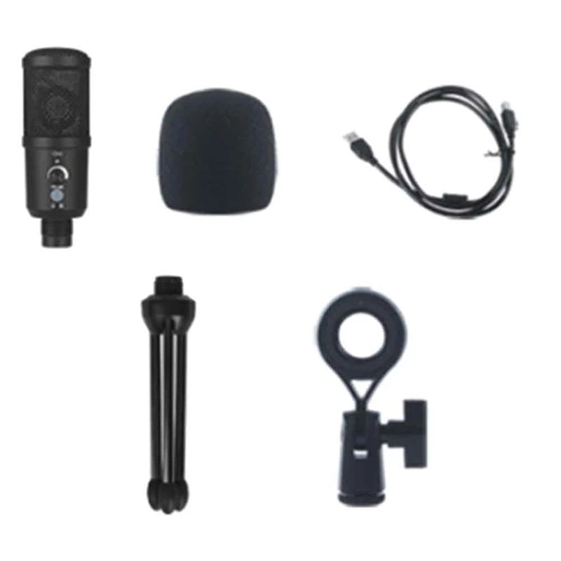 Gaming USB Microphone Noise Cancellation Condenser Mic for Pc Podcast Microphone with Boom Bracket C-ABVK