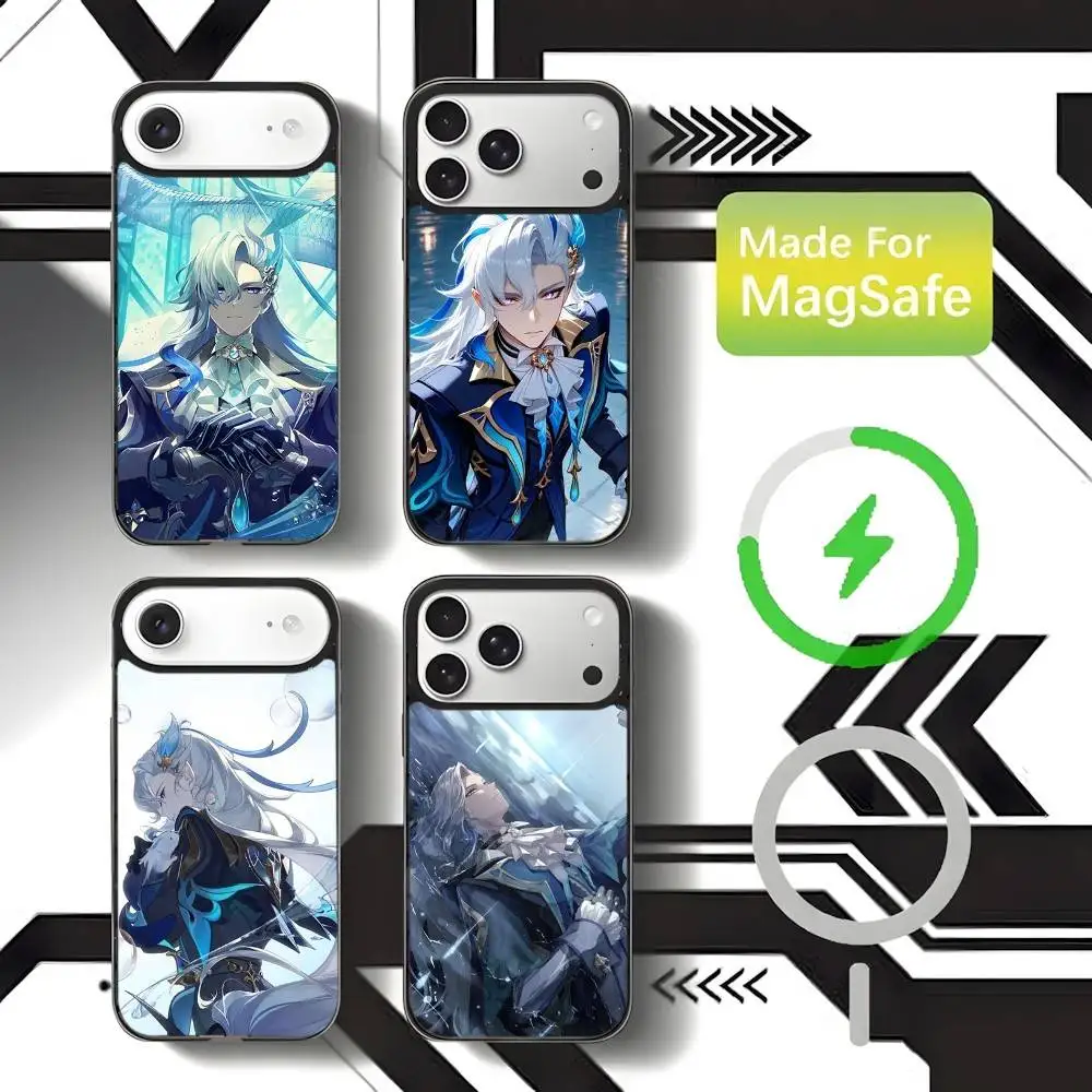 

Чехол для телефона Neuvillette Genshin Impact для iPhone 17,16,15,14,13,12,11, Pro, Max, Plus, Mini, SE4, E с магнитной беспроводной зарядкой Magsafe