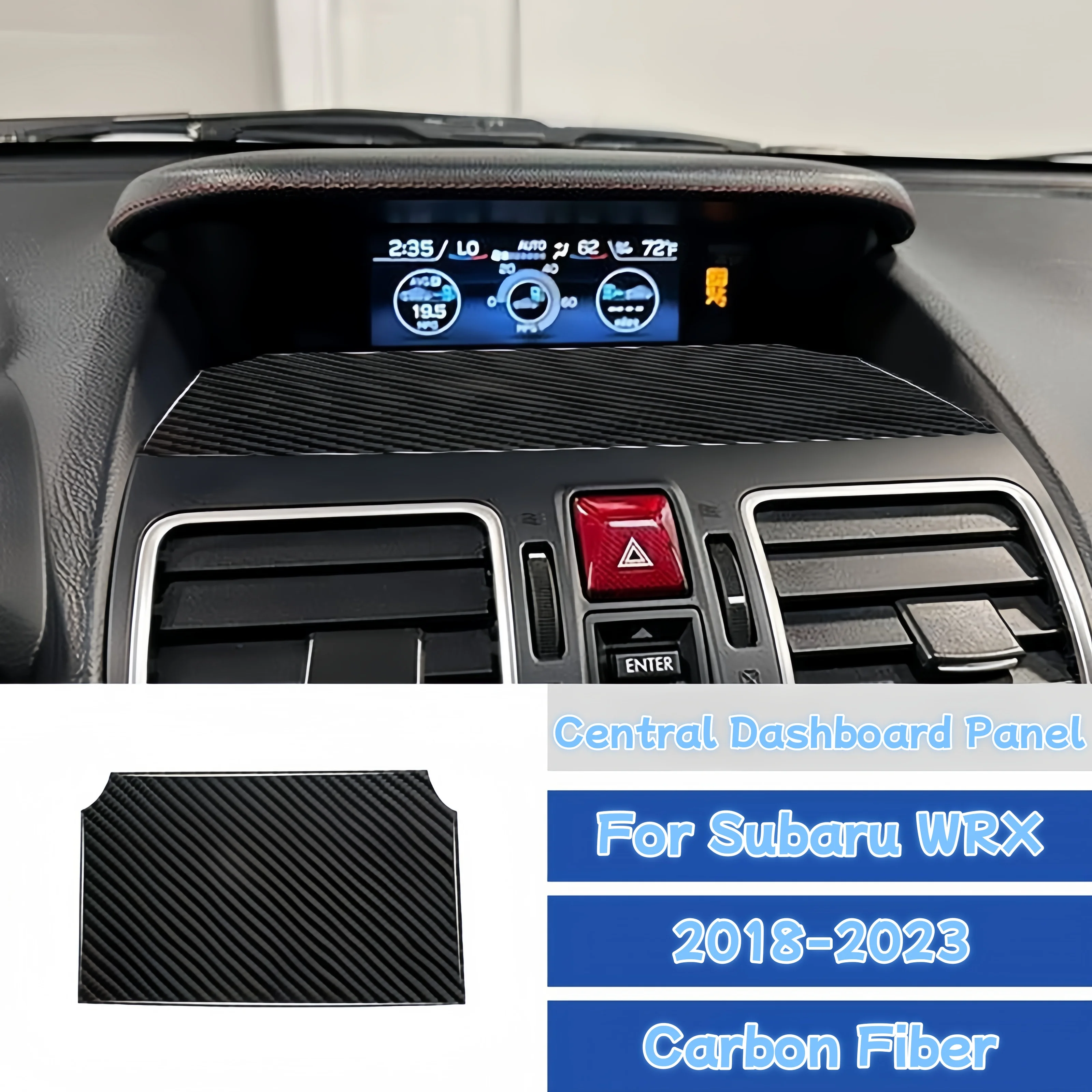 

For Subaru WRX 2018-2023 Carbon Fiber Car Central Console Dashboard Panel Trim Cover Decorative Sticker Interior Accessories