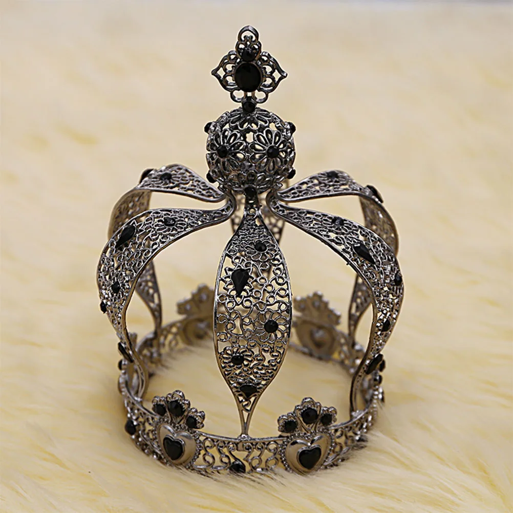 

Wedding Decor Cake Decoration Ornaments Tiara for Baroque Black Accessories Birthday Crown