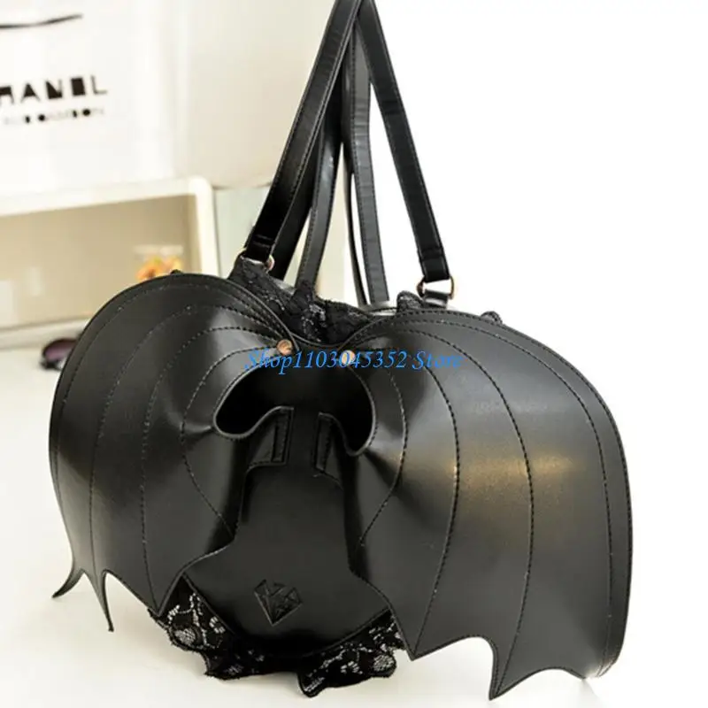 Mochila viaje duradera y moderna PU Devil Bat, mochila gótica para mujeres con gusto único