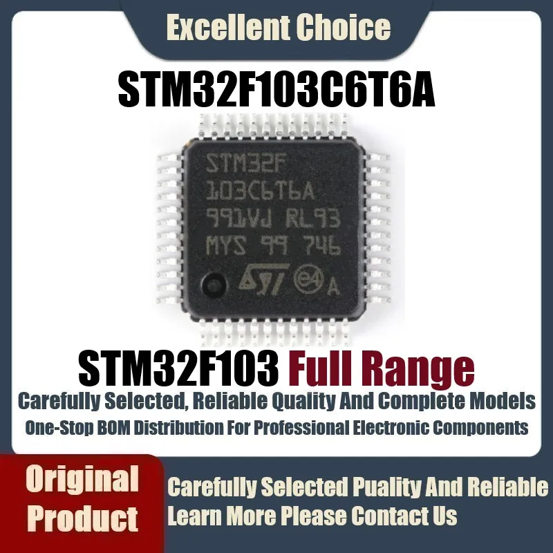 1-10Pcs/Lot Original Product STM32F103C6T6A STM32F 103C6T6A C6T6A Package LQFP-48 73MHz 32KB MCU STM32F103 Full Range