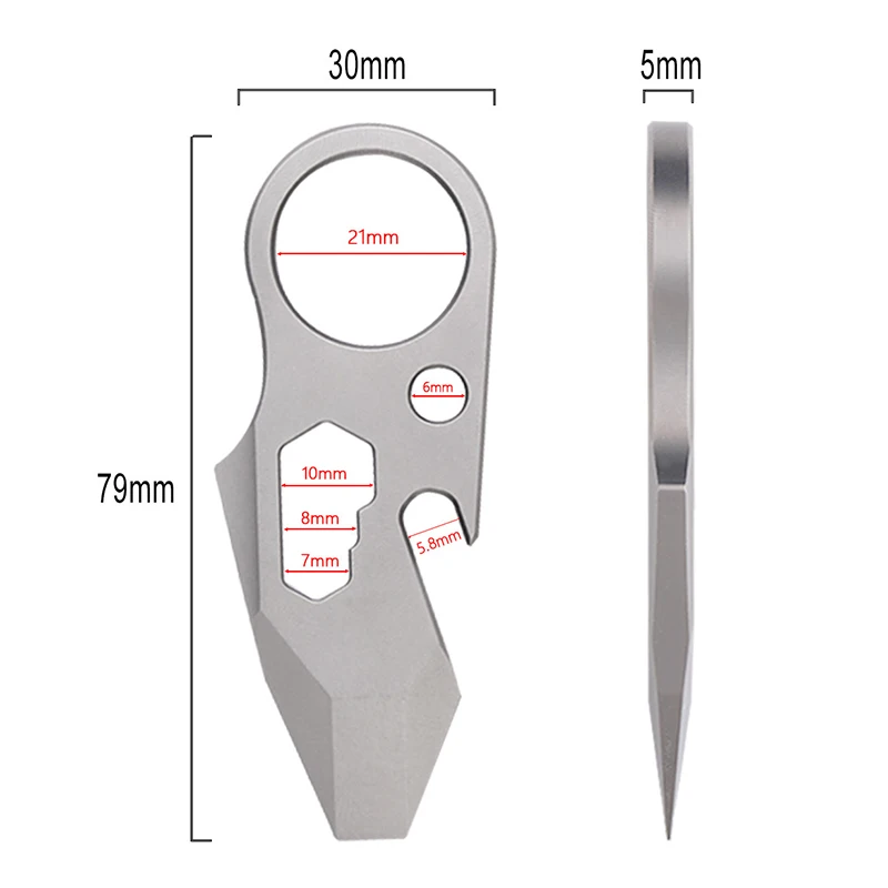 Titanium Alloy Crowbar EDC Multifunctional Gadget Bottle Opener Keychain Accessories Portable Outdoor Tool