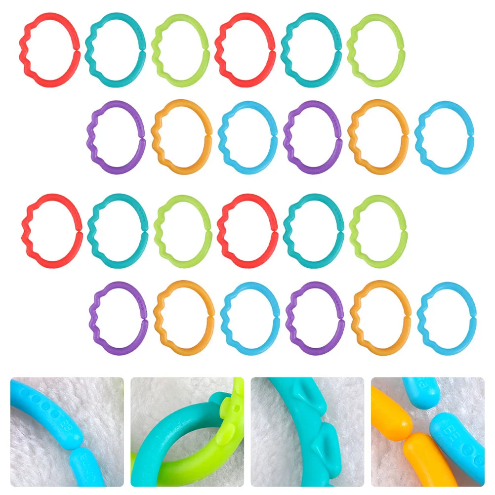 48pcs Kids Connecting Ring Toys Infant Comforting Toy Creative Baby Molar Toy Baby Comforting Toys Baby Molar Ring