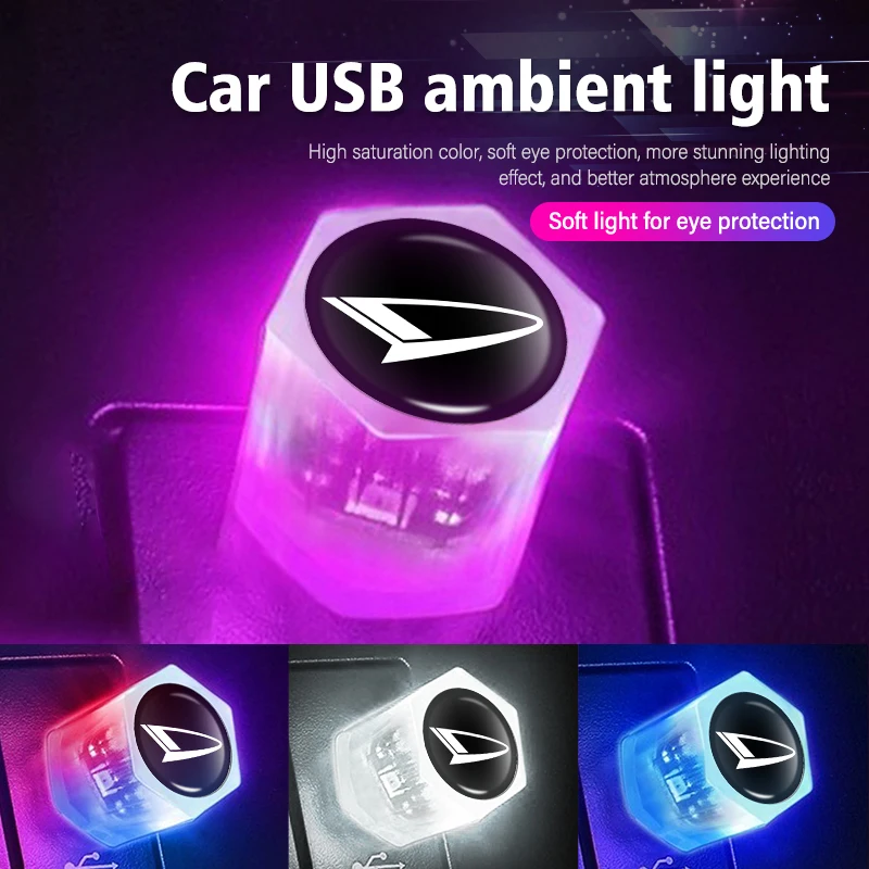 Car Atmosphere USB Mini LED Light Ambient Colorful Lamp For Daihatsu D-Base D-R Pico Copen Sirion YRV Feroza Charade