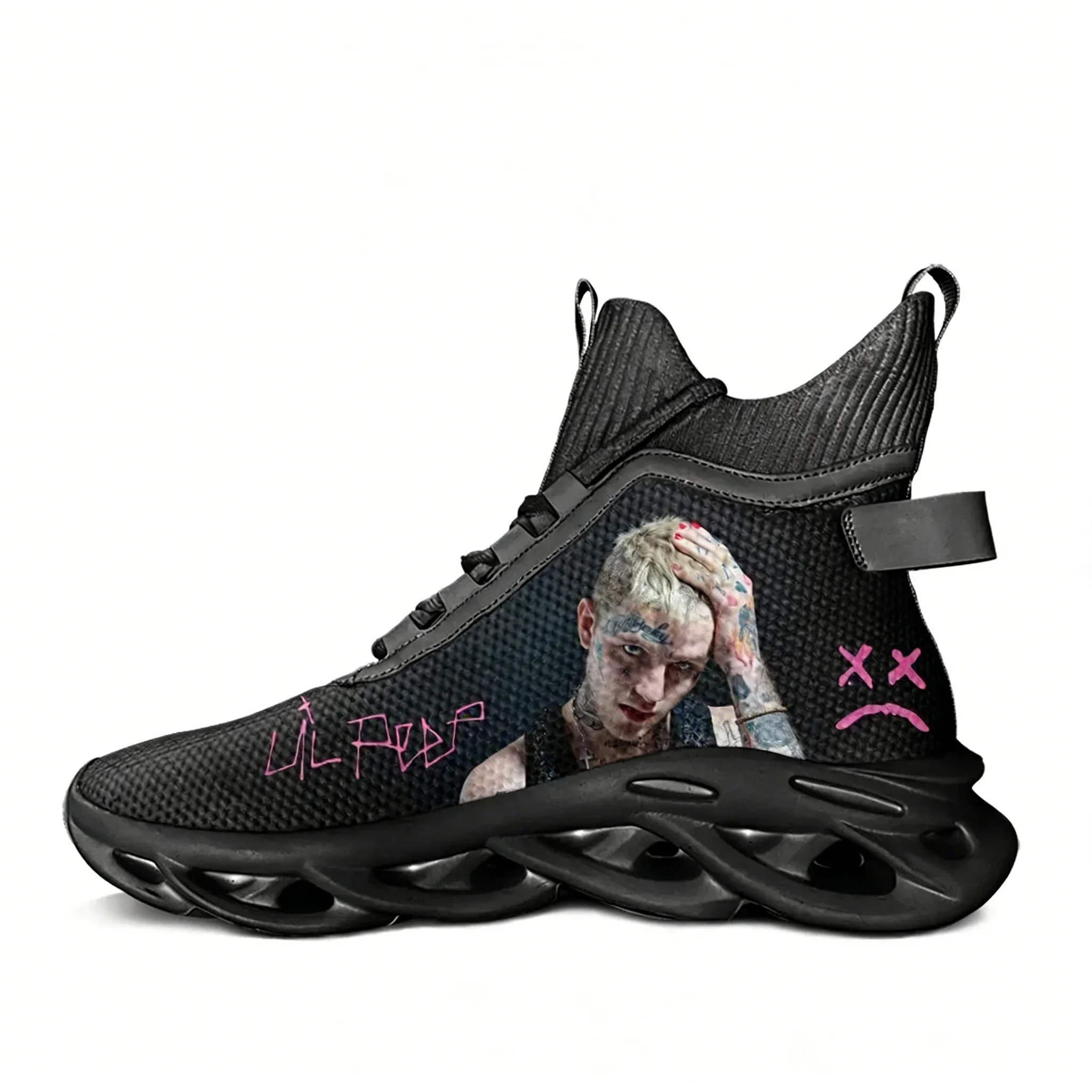 Hot Hip Hop Rapper Lil Peep High Top Flats Sneakers Men Women Hiking Sneakers Travel Mountaineering Shoes Running Custom Shoes view 3