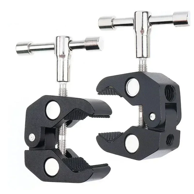 ZLRLMHY Tripod Monopod Clip Shoe Rack Adapter Ball Head Clip Magic Arm Clip Double Ball Adapter Monitor LED Light 1/4 