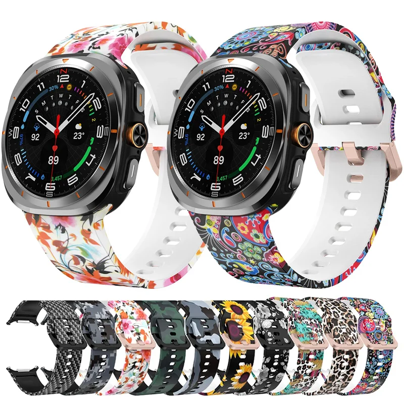

Printed Sports Silicone Strap For Samsung Galaxy Watch Ultra 47mm Band For Galaxy Watch Ultra 47mm Bracelet Watchbands