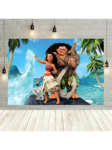 Moana Theme Boy Girl's 1st Birthday Backdrops for Photography Baby Shower Party Photo Photographic Background Kid Studio Shoots