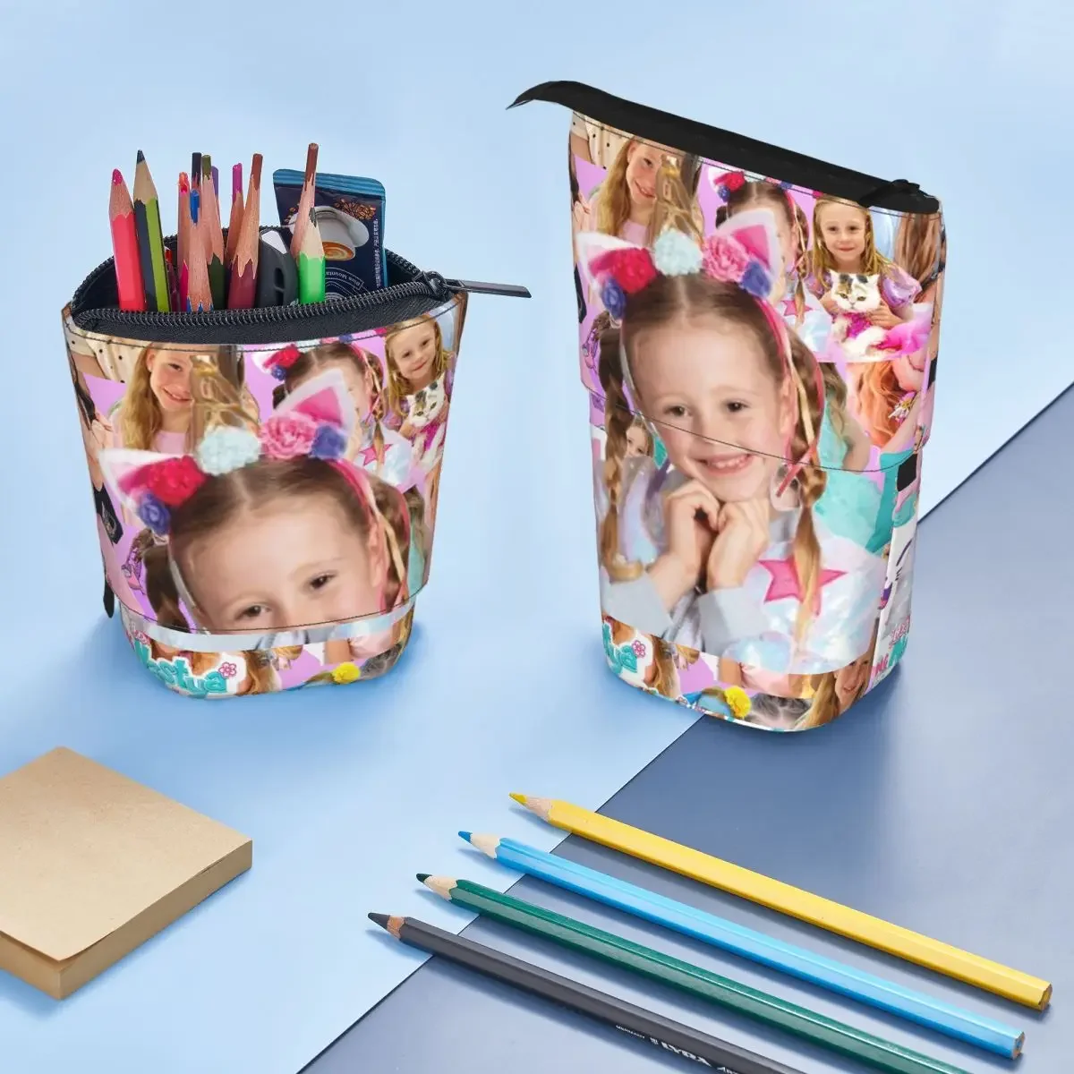 

Cute Like Nastya Kawaii Cartoon Reversible Pencil Case for Kids School Pen Box Pencil Bag Stationery Supplies Pen Holder Bag