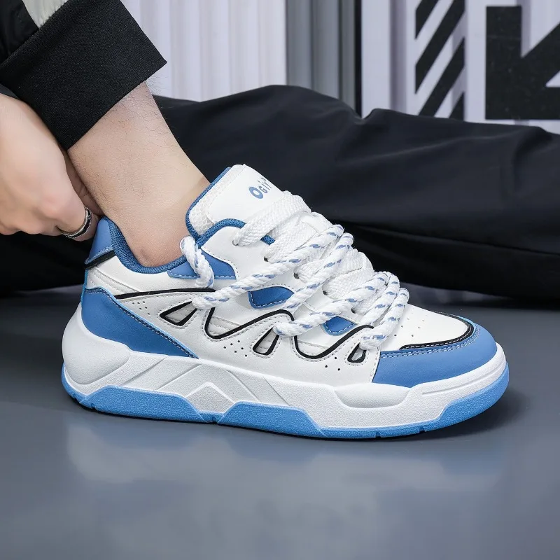 

Shoes for Men Popular Versatile Sports Casual Board Shoes Personality Trend Men's Pu Leather Platform Sneakers Zapatillas Hombre