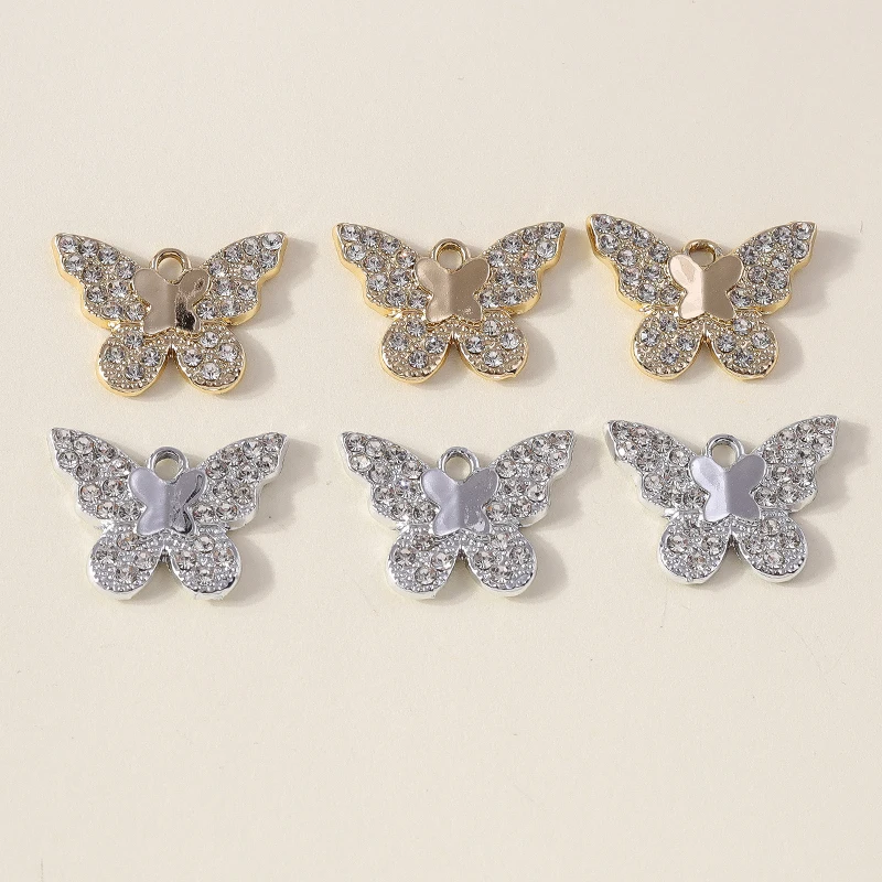 

20pcs 22x17mm Cute Crystal Flying Butterfly Charms Pendants for Jewelry Making Earrings Necklaces Bracelets DIY Crafts Supplies