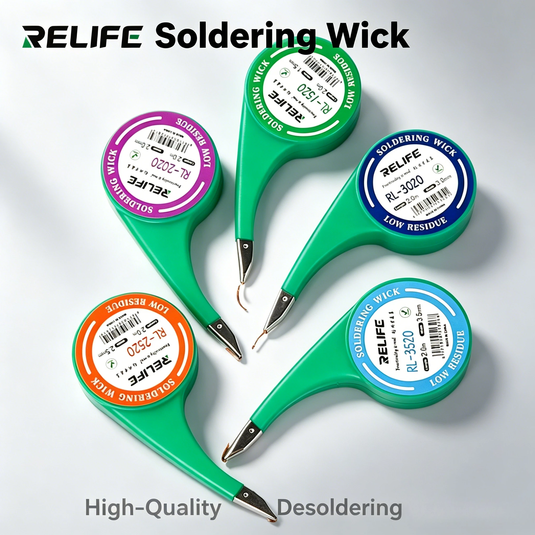 Relife Desoldering Braid Solder Remover Wick Wire 1.5mm 2mm 2.5mm 3mm 3.5mm Width 2.0M Length BGA Soldering Repair Tool