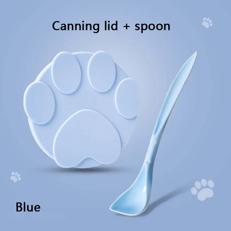 Portable Silicone Dog Cat Canned Lid 3-Ring Food Sealer Spoon Pet Food Cover Storage Fresh-keeping Lids Bowl Dog Accessories