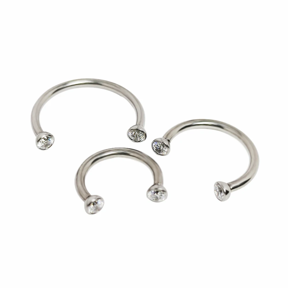 G23 Titanium Horseshoe Nose Ring Piercing Body Jewelry Hoop Ear Cartilage Semicircular Tragus Spiral Perforated Wholesale