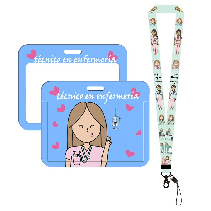 TENS Krankenschwester-Kartenhalter, Lanyards für Schlüsselanhänger, Krankenhaus, Arzt, Kartenhalter, Umhängeband, Arbeiter, Tür, Ausweishalter, Geschenk, Ausweishalter – Detail 14