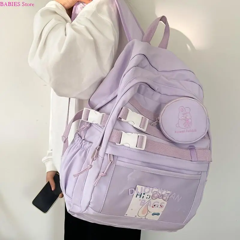 

C9GB Women Backpacks Multi-Pocket Nylon School Backpack for Student Female Girls Laptop Book Pack