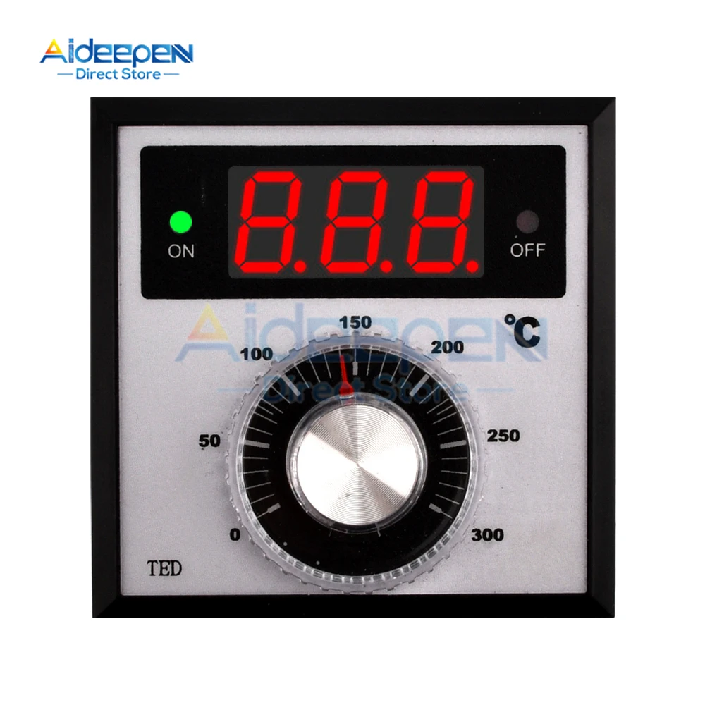 TED-2001 LED Digital/Pointer Temperature Controller AC 220V 380V 0-400 Degree K Type E Type Thermocouple Thermostat Regulator