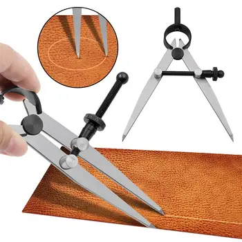 Edge Creaser skórzane narzędzie rzemieślnicze DIY stalowy rozdzielacz skrzydeł regulowany rysik S/M/L kompas rozstawowy