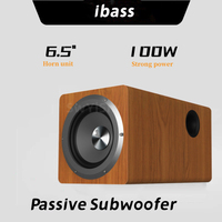 100W Wooden Desktop Passive Heavy Duty Subwoofer 6.5 Inch Horn Caixa De Som Need To Match Home Amp Or Powered Speakers Use
