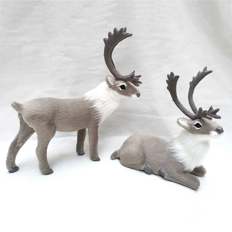 Simulation Lying Christmas Sika Artificial Deer Reindeer Fairy Garden Miniatures Prop Animal Model Figurine Shop Window Showcase