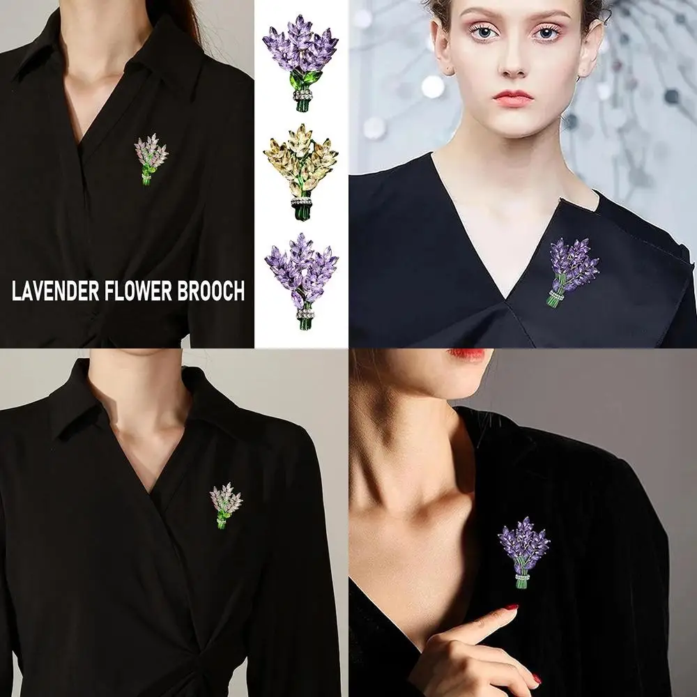 Elegant Women's Lavender Brooch High End Exquisite Coat Pin Purple Bouquet Niche Breast Flower Accessory Various Ladies Brooch