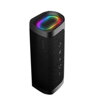 Bluetooth Speaker Portable Wireless RGB LED Light IPX5 Waterproof Speaker with Stereo for Outdoor Travel Black