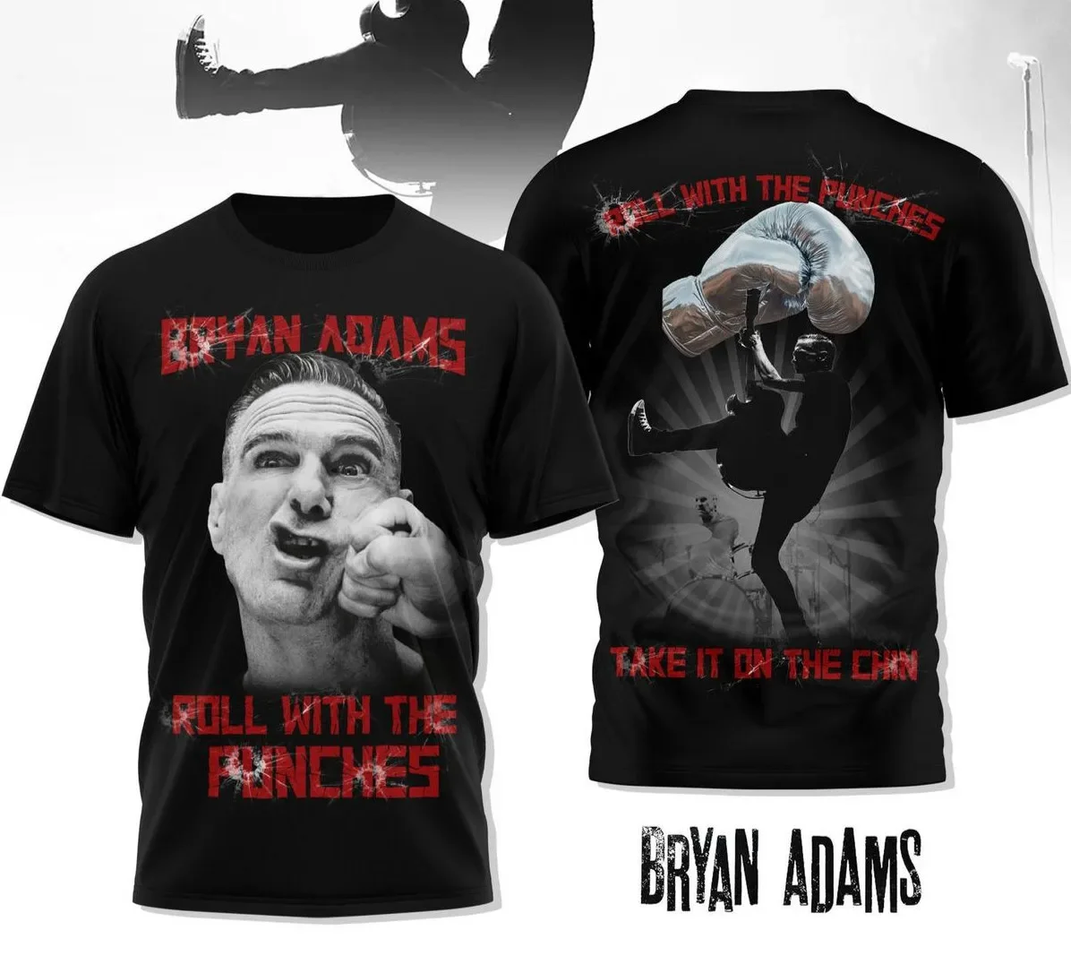 Bryan Adams 2025 Tour Roll With The Punches 3D T-Shirt