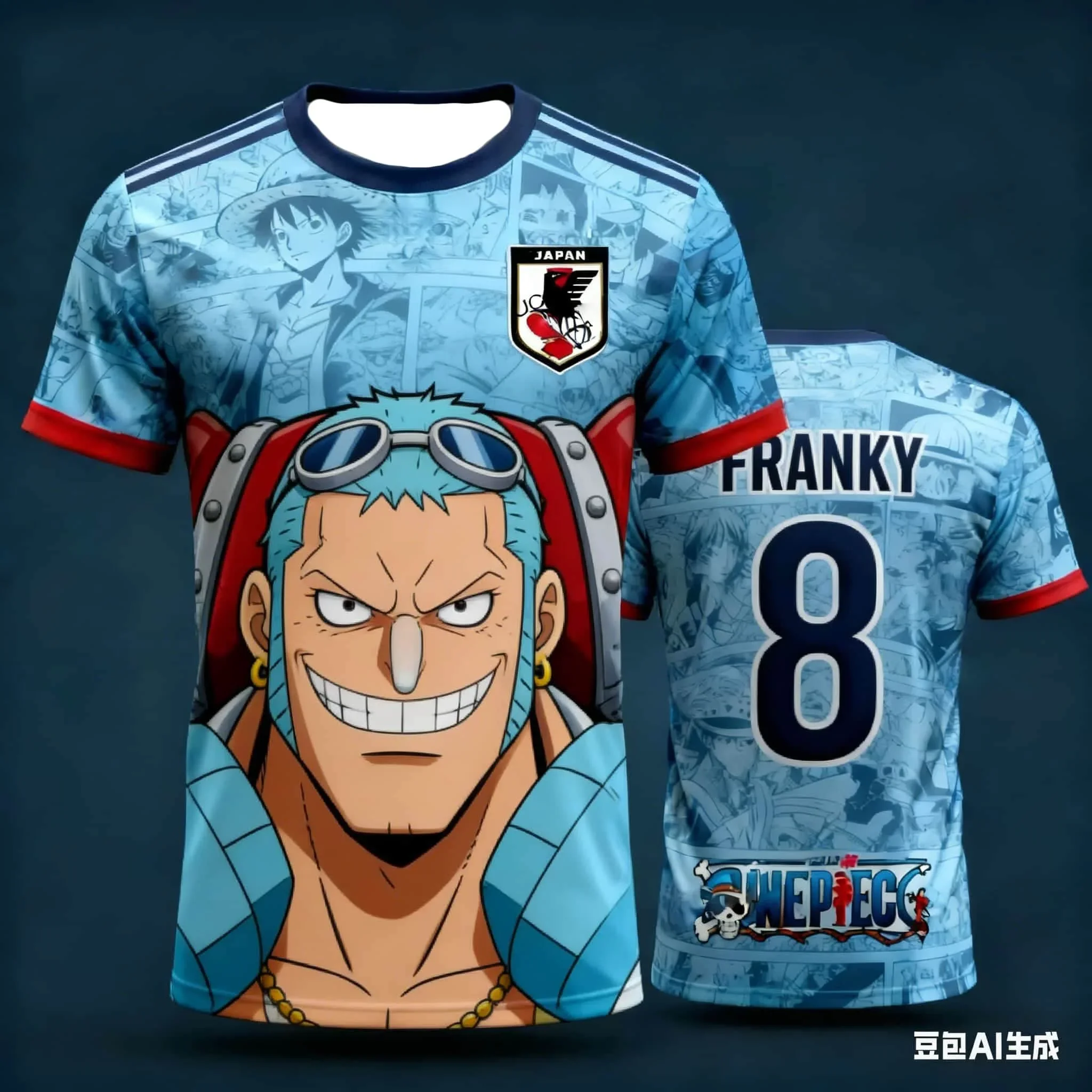 Neues Japanisches Anime One Piece Special Edition Fußballtrikot, Familien-Partnerlook, Freizeitkleidung, Schnelltrocknendes Sport-T-Shirt – Detail 4