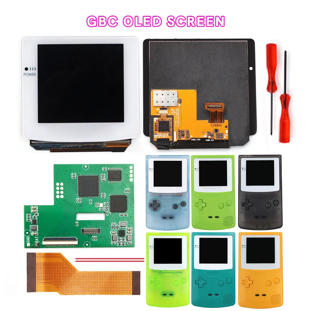 

OLED White Glass Lens Touch Screeen GBC OLED AMOLED Laminated Touch Screen Easy Install For GBC GameBoy Color With Shell