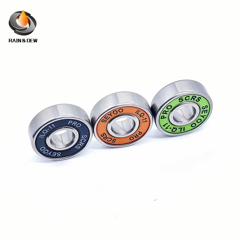 8 sztuk 608 RS łożysko ILQ-11 8x22x7 zielony Longboard prędkość rolkowa łożysko koła do rolek skuter gładkie łożysko do hulajnogi