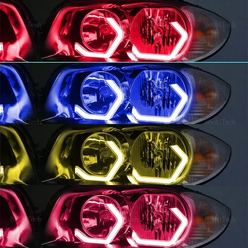 RGB M4 style App control LED Angel Eyes Ring Lamp Colorful Running Light DRL dla BMW serii 1 E81 E82 E87 E88 2004-2013