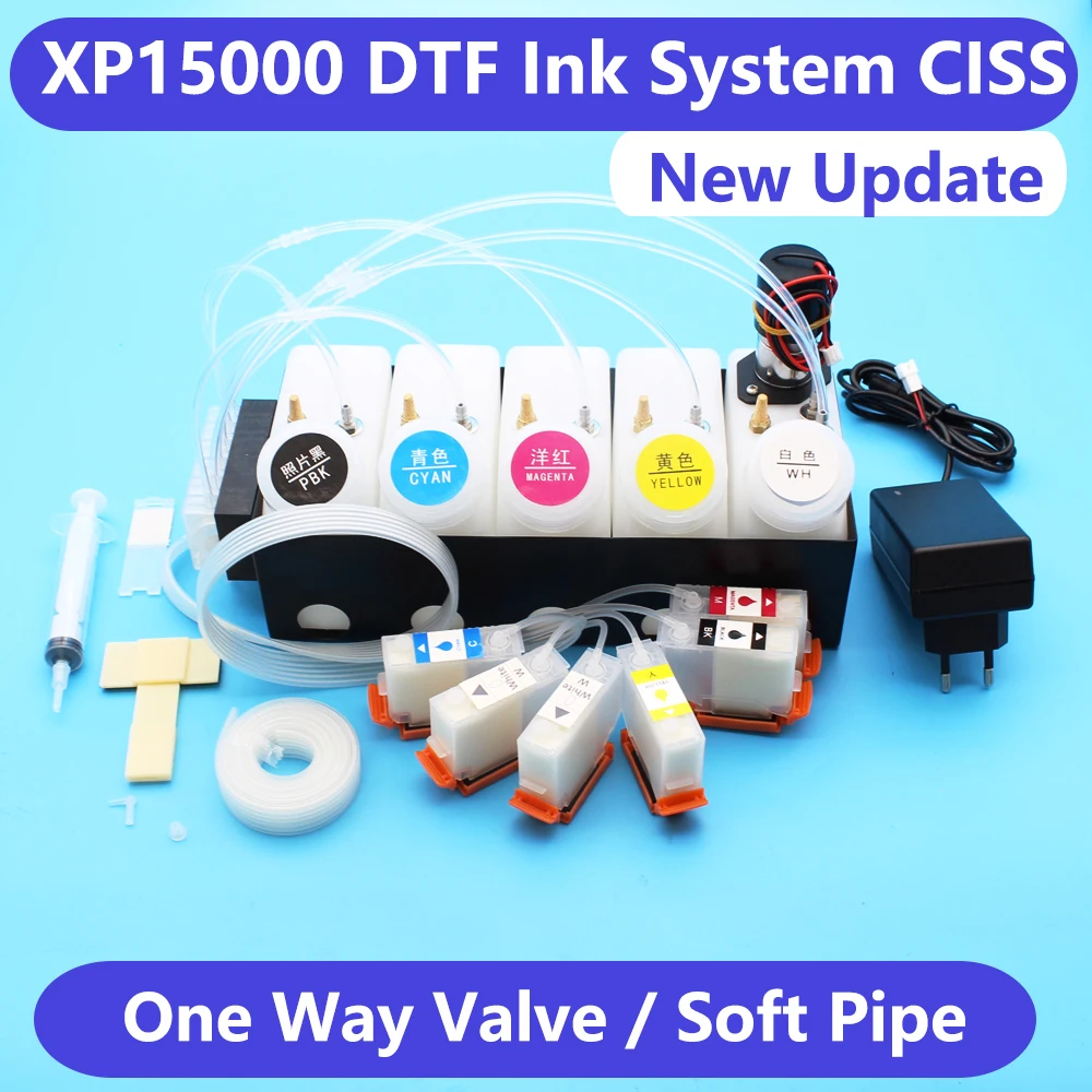 XP15000 DTF CISS For Epson XP-15000 DTF Continuous Ink Supply System White Ink With Stirrer Mixer Bulk Ink Tank With Holder