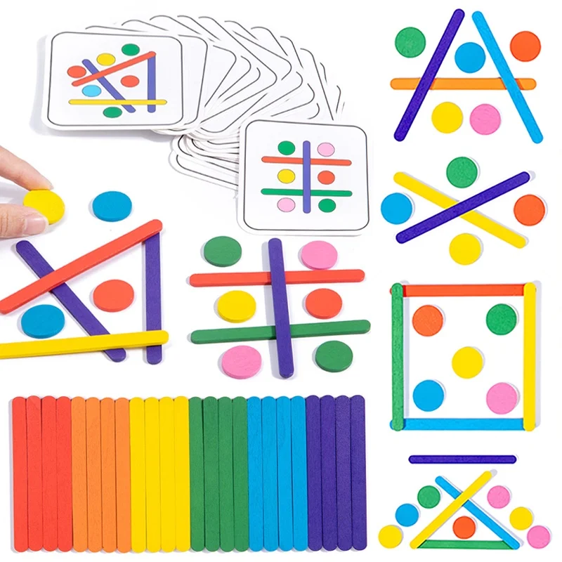 Dziecięce tęczowe puzzle w sztyfcie zabawki Montessori kolor sensoryczne logiczne myślenie dopasowywanie gier dzieci wczesne edukacyjne drewniane zabawki